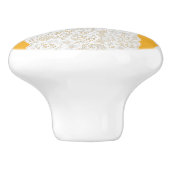 Geel & Wit Kant Rustiek Romantisch Elegant Keramische Knop (Zijkant)