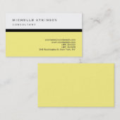 Geel-wit klassieker-elegant visitekaartje (Voorkant / Achterkant)