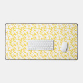 Geel wit kleuren artistiek schuifpatroon bureaumat (Keyboard & Muis)