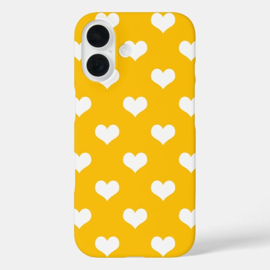 Geel Wit Liefde Hart Patroon Ontwerp Case-Mate iPhone Case (Achterkant)