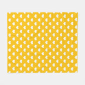Geel Wit Liefde Hart Patroon Ontwerp Fleece Deken (Voorkant (Horizontaal))