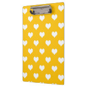 Geel Wit Liefde Hart Patroon Ontwerp Klembord (Links)