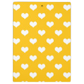 Geel Wit Liefde Hart Patroon Ontwerp Klembord (Achterkant)