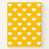 Geel Wit Liefde Hart Patroon Ontwerp Notitieboek (Achterkant)