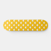 Geel Wit Liefde Hart Patroon Ontwerp Persoonlijk Skateboard (Horizontaal)