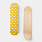 Geel Wit Liefde Hart Patroon Ontwerp Persoonlijk Skateboard (Voorkant)