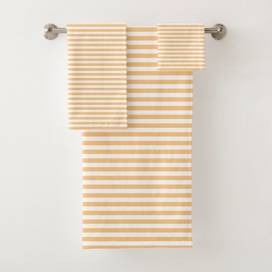Geel & Wit Minimalistisch Gestreept Handdoeken Set (Insitu)