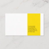 Geel Wit Modern Professioneel Elegant Eenvoudig Visitekaartje (Achterkant)