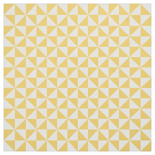 Geel Wit Moderne Driehoeken Patroon Stof (Swatch)