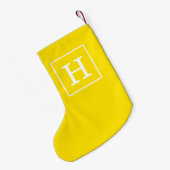 Geel wit omgevormd Initiaal monogram Kleine Kerstsok (Achterkant (Hangend))