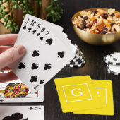 Geel wit omgevormd Initiaal monogram Pokerkaarten (Insitu)