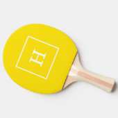 Geel wit omgevormd Initiaal monogram Tafeltennisbatje (Zijkant)