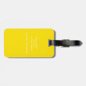 Geel Wit Omlijst Initiaal Monogram Bagagelabel (Achterkant horizontaal)