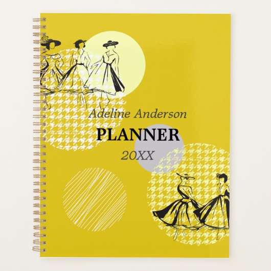  geel wit parijs Mode model ontwerp Planner (Voorkant)