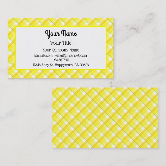 Geel wit patroon bewerkbaar Visitekaartje (Voorkant / Achterkant)
