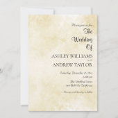 Geel wit patroon Elegante bruiloft Kaart (Voorkant)