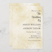 Geel wit patroon Elegante bruiloft Kaart (Voorkant / Achterkant)