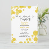 Geel wit Polka Dot Bubbles Ze staat op het punt om Kaart (Staand voorkant)