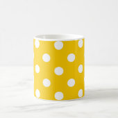 Geel Wit Polka Dots Design Koffiemok (Center)