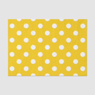 Geel Wit Polka Dots Design Tissuepapier