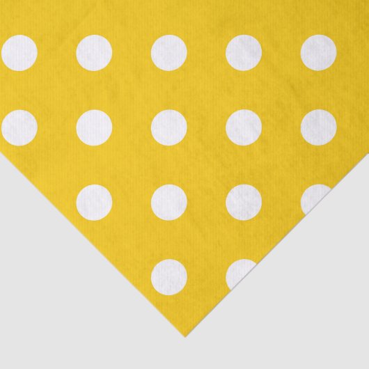 Geel Wit Polka Dots Design Tissuepapier (Detail)