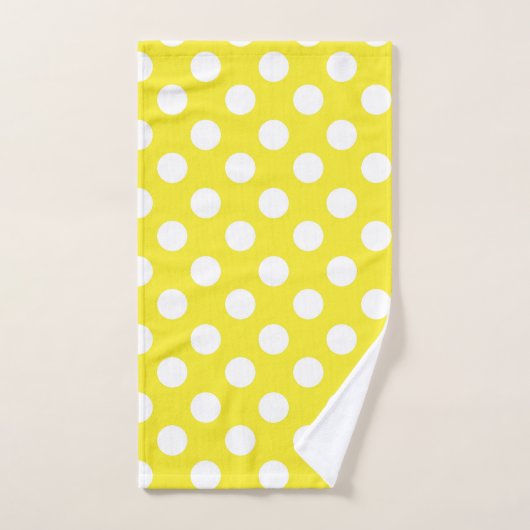 Geel & Wit Polka Dots Dot Bad Handdoek (Handdoek)