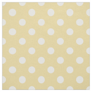 Geel wit polka dots patroon stof