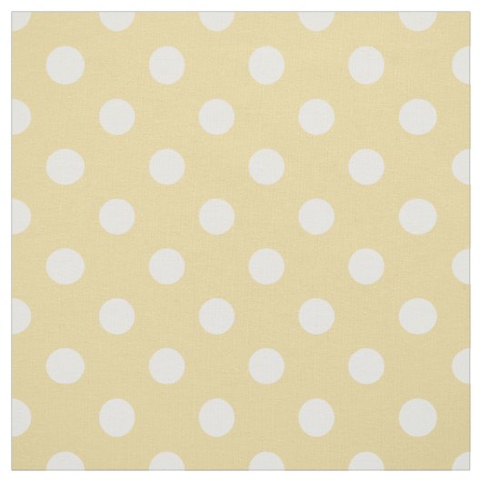 Geel wit polka dots patroon stof (Swatch)