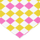 Geel Wit Roze Geruit Ontwerp  Korte Tafelloper (Hoek)