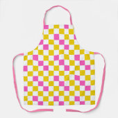 Geel Wit Roze Geruit Ontwerp  Schort (Voorkant)