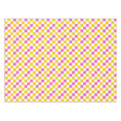 Geel Wit Roze Geruit Ontwerp  Tafelkleed (Voorkant (Horizontaal))