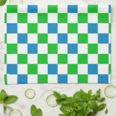 Geel Wit Roze Geruit Ontwerp Theedoek (Gevouwen)