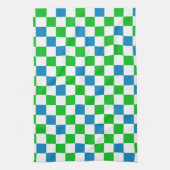 Geel Wit Roze Geruit Ontwerp Theedoek (Verticaal)