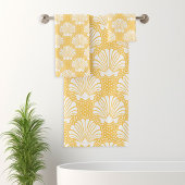 Geel & Wit Seashell Bad Handdoek