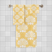 Geel & Wit Seashell Bad Handdoek