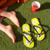 Geel wit Simple Daisy Gold Monogram Teenslippers