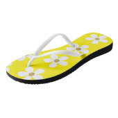Geel wit Simple Daisy Gold Monogram Teenslippers (Schuin)