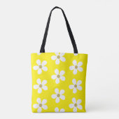 Geel wit Simple Daisy Gold Monogram Tote Bag (Achterkant)