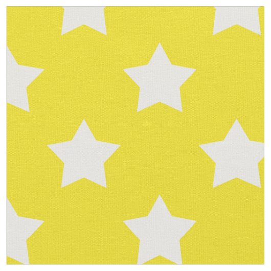 Geel Wit Sterren Patroon Decoratief Textiel Stof (Close Up)