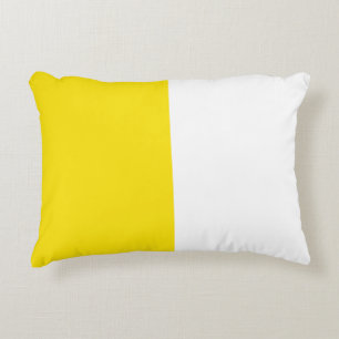 Geel Wit Twee Kleur Tone Half Split Accent Kussen