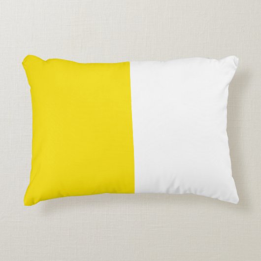 Geel Wit Twee Kleur Tone Half Split Accent Kussen (Voorkant)