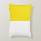Geel Wit Twee Kleur Tone Half Split Accent Kussen (Achterkant (Verticaal))