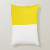 Geel Wit Twee Kleur Tone Half Split Accent Kussen (Voorkant(Verticaal))