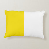 Geel Wit Twee Kleur Tone Half Split Accent Kussen (Achterkant)