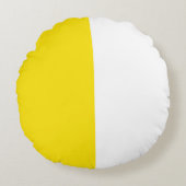 Geel Wit Twee Kleur Tone Half Split Rond Kussen (Voorkant)