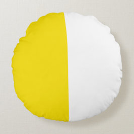 Geel Wit Twee Kleur Tone Half Split Rond Kussen