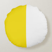 Geel Wit Twee Kleur Tone Half Split Rond Kussen (Achterkant)