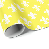 Geel wit ventilator de Lis Pattern Cadeaupapier (Rol Hoek)