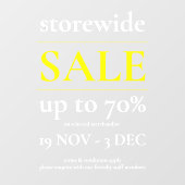 Geel wit verkoopvenster Onderteken Classy Professi Raamsticker (Vel)