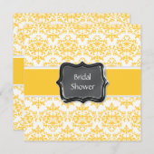 Geel wit vrijgezellenfeest personaliseren kaart (Voorkant / Achterkant)